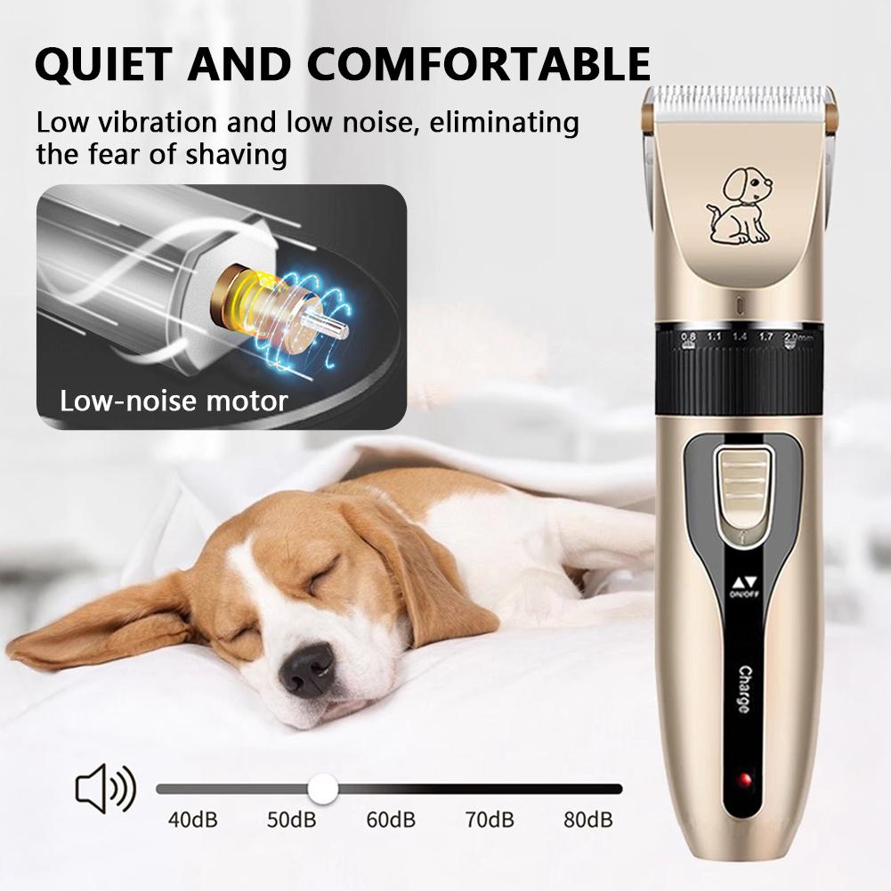 Pet Hair Clipper Set Cat/Dog Grooming Pet Trimmer for Animals with Comb Attachments for Thick Fur Claw Pedicure Artifact Rechargeable Shaver