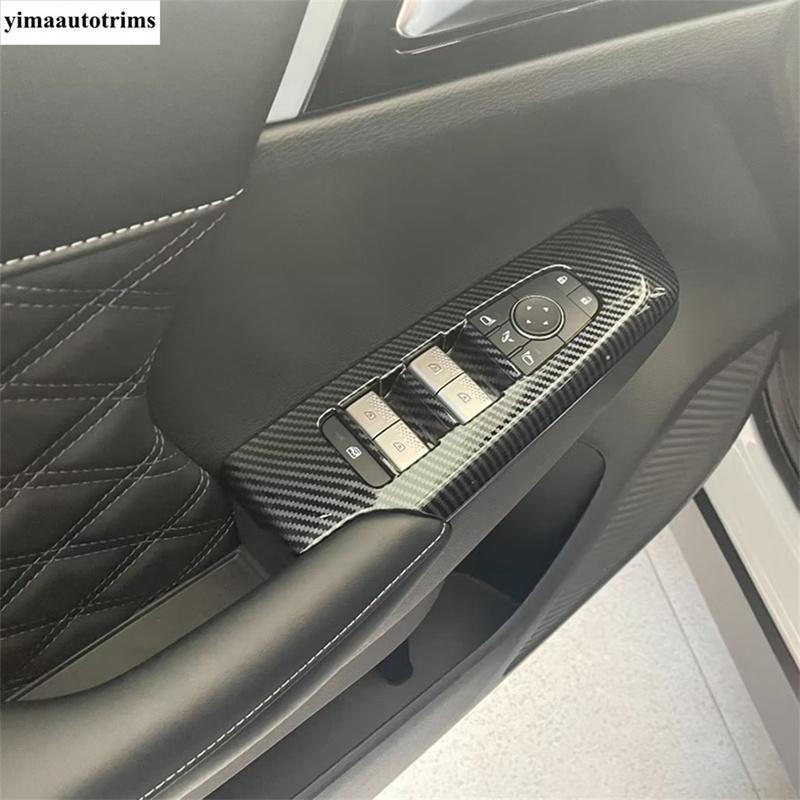 Car Door Armrest Window Lift Switch Panel Cover Trim For Mitsubishi Outlander  2024 2025 Carbon Fiber Interior Accessories