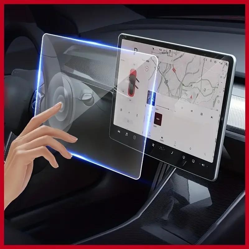 Tempered Glass Screen Protector for Tesla Model 3/Y – 15-Inch Central Touch Screen, 9H Hardness, Anti-Glare