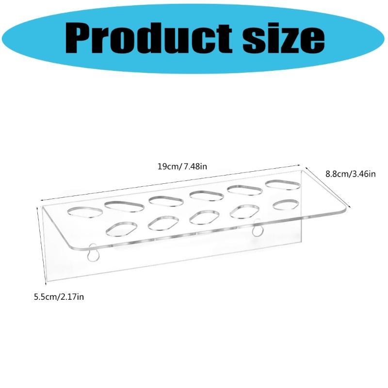 Clear Acrylic Comb Organizers With 11 Slots Space Saving Wall Mounted Rack For Stylists Shears Scissors Storage