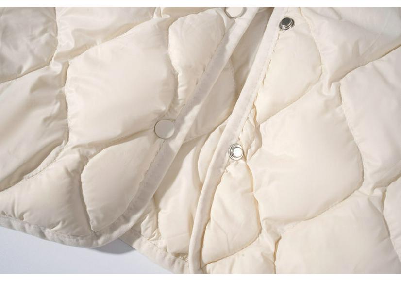 In-Stock Women's Lightweight V-Neck Cloud Down Jacket - White Duck Down, Stylish & Warm