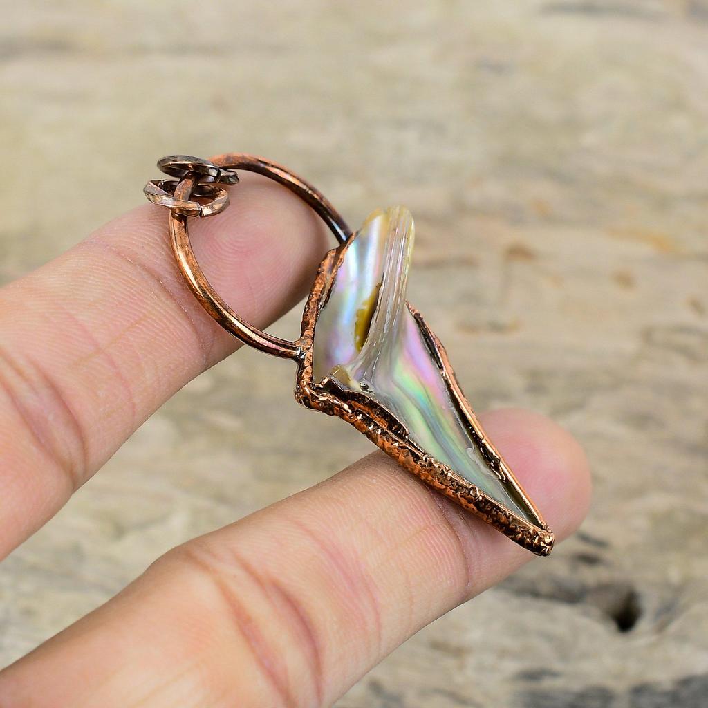 Abalone Muschel Rohanhänger Elektroformed Kupfer Anhänger Brandneuer Anhänger Elektroformed Schmuck Handgemacht Echt Edelstein Anhänger Geschenk für Mama