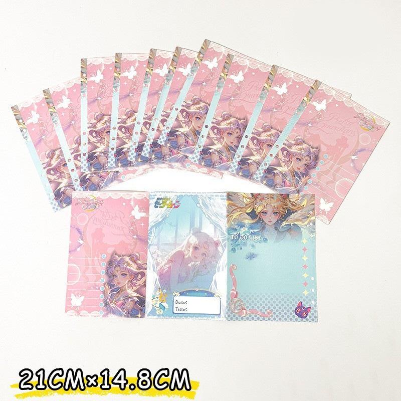 A5 Anime PU Leather Binder Album: Pretty Soldier Girls Notebook with Color Pages