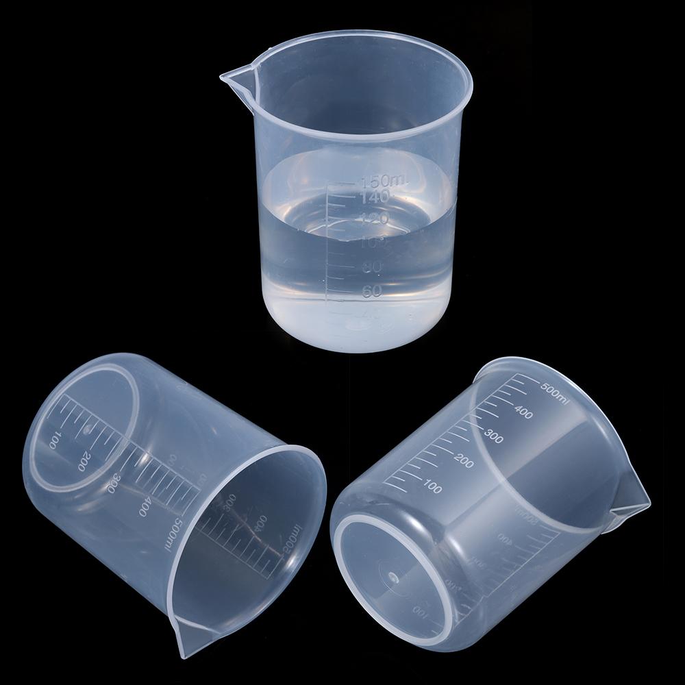 Measuring Cup Transparent Plastic Laboratory Beaker Graduated Liquid Jug Cup Kitchen Baking Cooking Measurement Scale Container