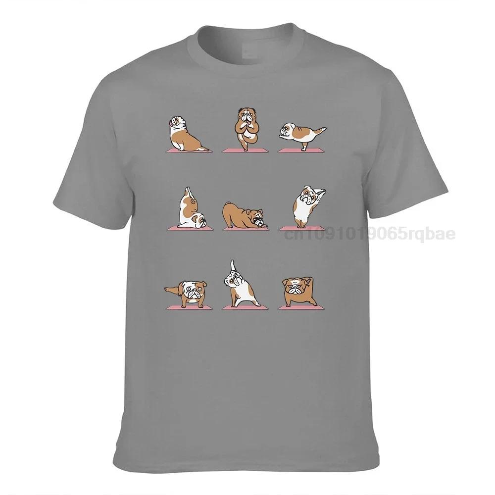 English Bulldog Yoga Funny Tshirts Top Top Tshirts Tops Tees Faddish Cotton Comfortable Funny Boy