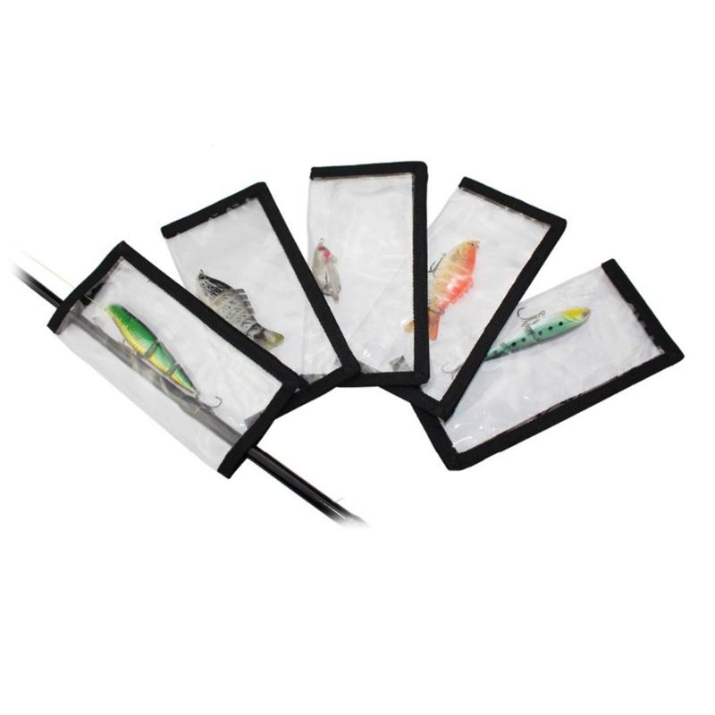 Fishing Hook Cover Bag Portable PVC Baits Fishing Tackle Storage Bag Transparent Lure Bag Fishing Hook Protective Wraps