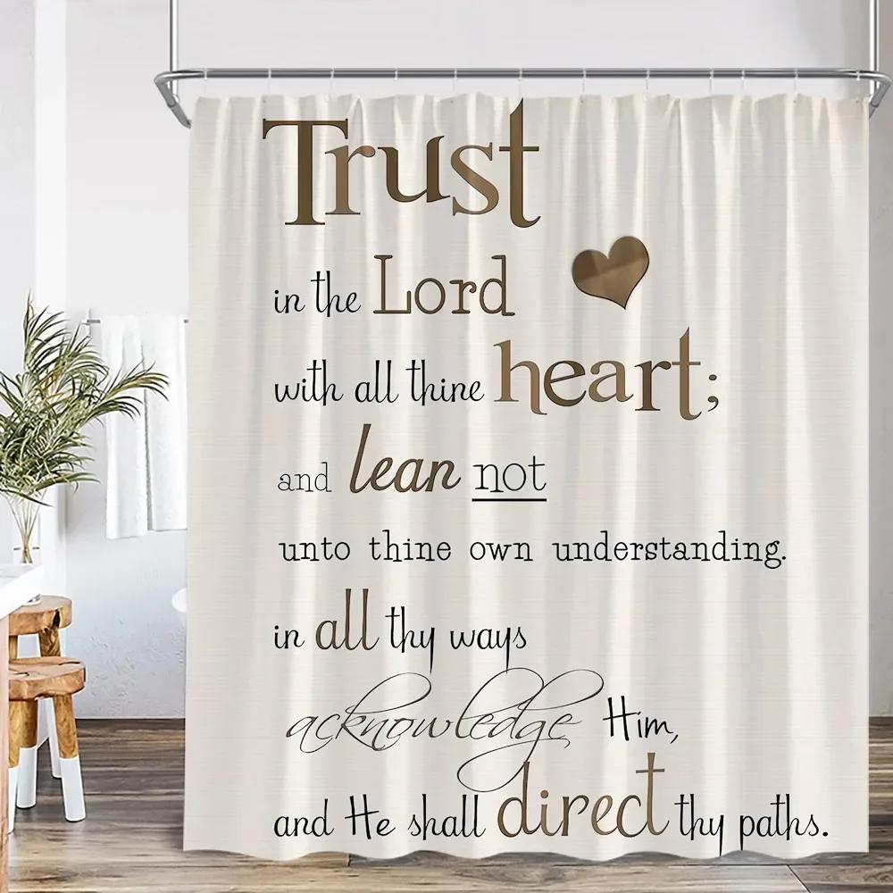 Modern Inspirational Quotes Shower Curtain Flower Butterfly Art Bathroom Decorative Polyester Fabric Bathtub Curtain