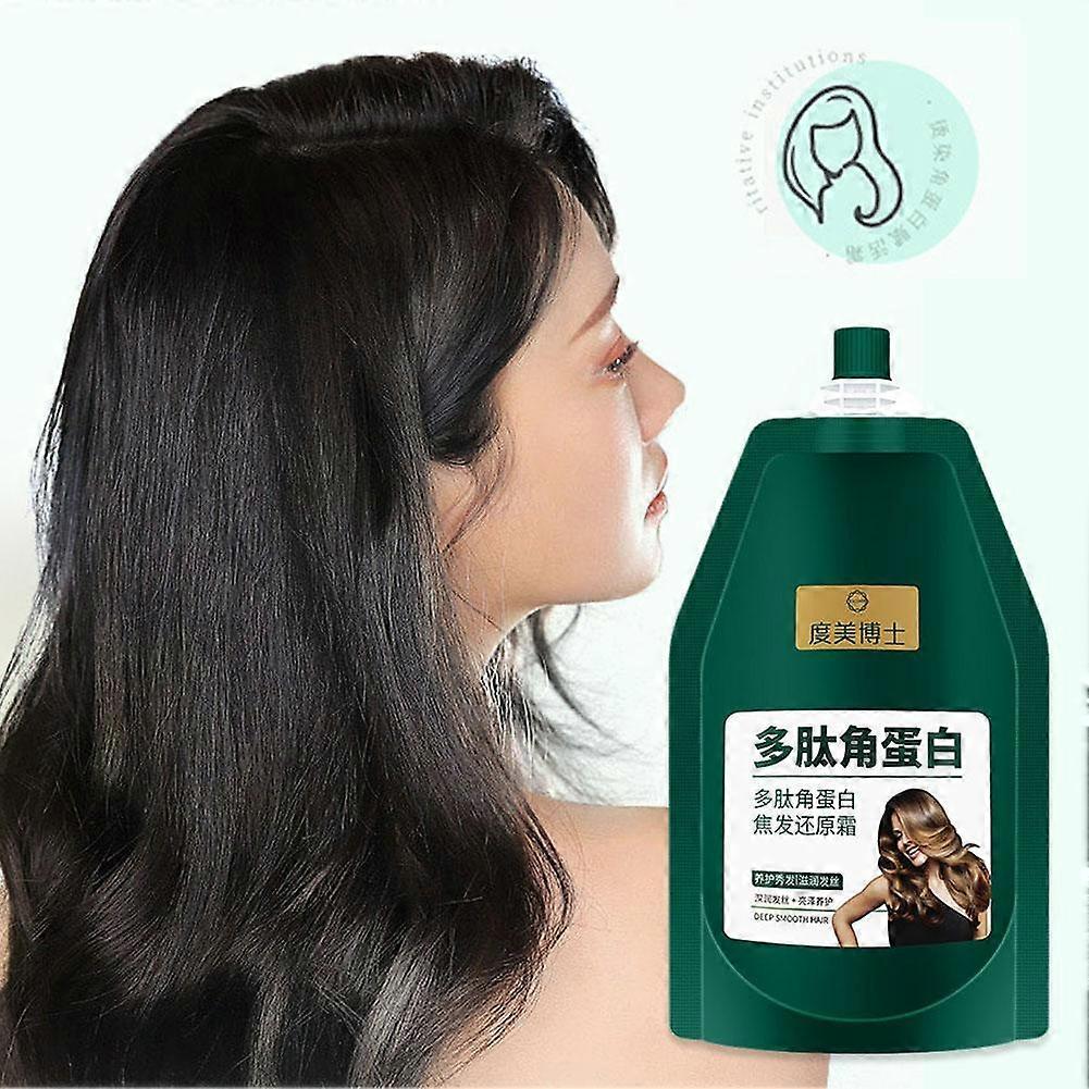Krém na obnovu vlasů Peptid Keratin Zlepšuje suché drsné hladké vlasy