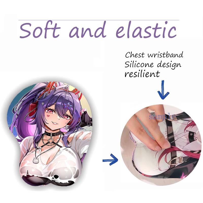 Sexy Akuma Nihmune OPPAI Mouse Pad Mousepad Anime Waifu Cups Season 6 Numi Silicone 3D Wrist Rest MousePad Sexy Hentai Mouse Mat
