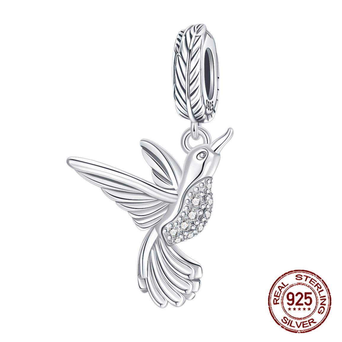 

медь Животное Однотонный Колибри Птица Подвески Шарм Совместимый С Аутентичными Шармами Бусины Браслеты Женские Сделай Сам Украшения Подарок