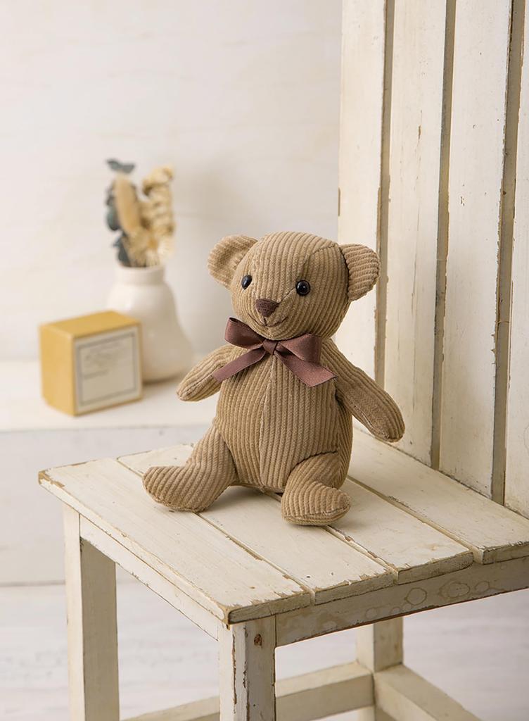Hamanaka Corduroy Plush Toy Finished 15cm Kit, Bear, Size Approx. Tall, H481-517
