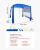 Beach Cabana, 2.4 x 2.4 m Beach Canopy with Side Wall, UPF 50+ Protection Easy Setup Cabana Tent with Sand Pockets, Adjustable Height Portable Shade