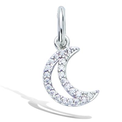 [Q7612] - Silver Pendant 'Luna' Silver (rhodium-plated) - 10x8 Mm