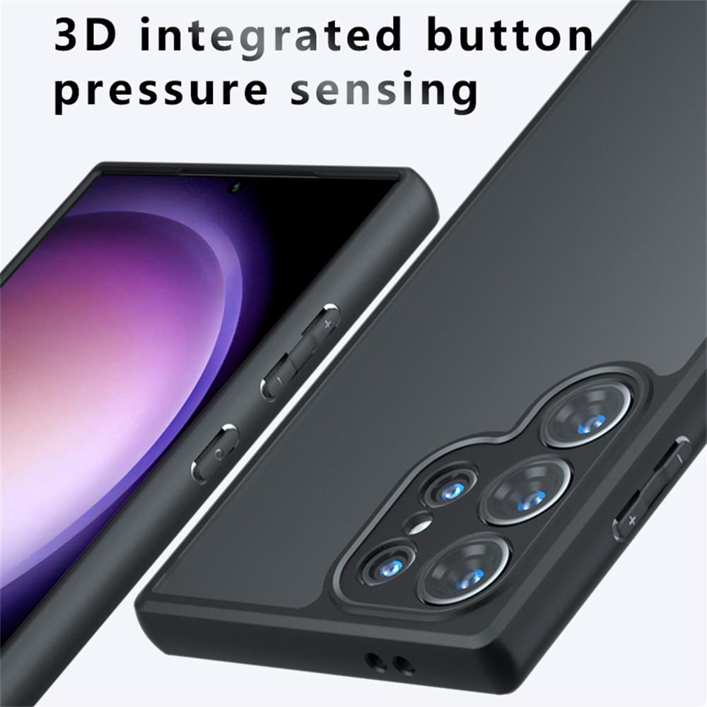 For Samsung Galaxy S25 Ultra Case Skin-Touch TPU + PC Matte Phone Back Cover, Transparent Black