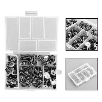 Bruce & Shark 158pcs Motorcycle Sport Bike Windscreen Fairing Bolt Kit Fastener Clip Screw Set Black