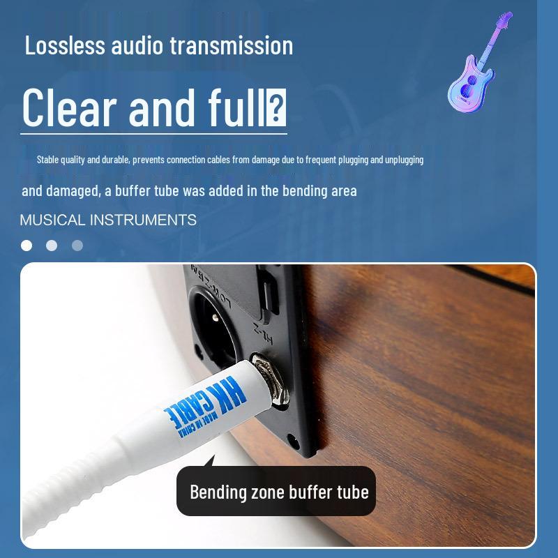 Câble Audio pour Guitare Basse Électrique avec Réduction de Bruit pour Pédale d'Effets et Connexion Haut-Parleur