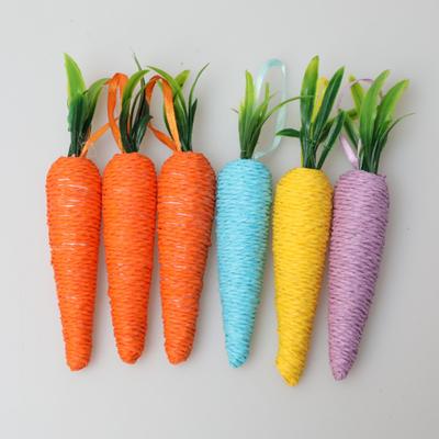 Carottes de Pâques, mousse colorée, décoration radis, pendentif lapin, pendentif décoration maternelle