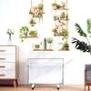 1pcs Painted Cat Green Plant Pot Home Background Wall Decoration Wall Stickers Self-Adhesive
