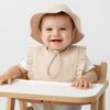 Pure Cotton Baby Fisherman Hat & Bib Set - Solid Color, Comfortable 2-Piece Infant Combo