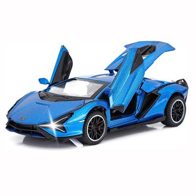 1/32 Scale Lambor Sian FKP3 Diecast Car Model Toy, Pull Back Toy Vehicle with Sound and Light for Kids Toddler Boys Girls Gift Collection