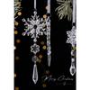 Transparent Acrylic Snowflake Hanging Ornaments Set Five Pieces for Christmas Tree Window and Seasonal Decoration