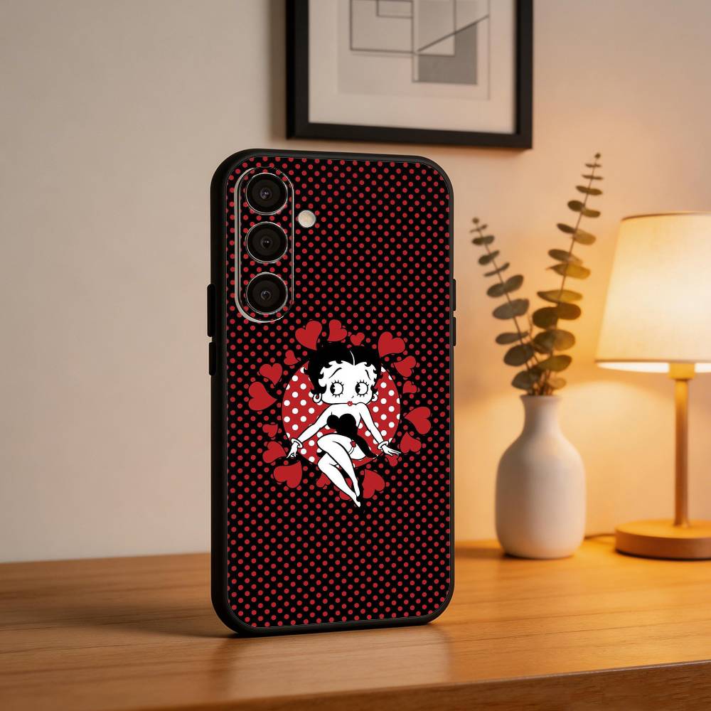 B-Betty Cute B-Boop  Phone Case For Samsung  A73,A21s,A22,A31,A32,A52,A53,A71,A80,Soft Black Shell