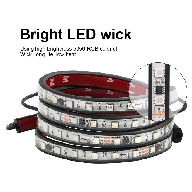 12V/24V Truck Lights Led Strips RGB Ambient Light Brake Warning Driving Lights Bar Colorful Atmosphere Lamp Auto Exterior Parts Neon Lights 4