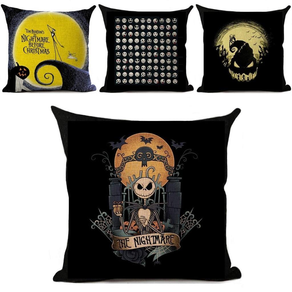 High Quality Nightmare Before Christmas Cushion Cover Sofa Home Decor Linen Material