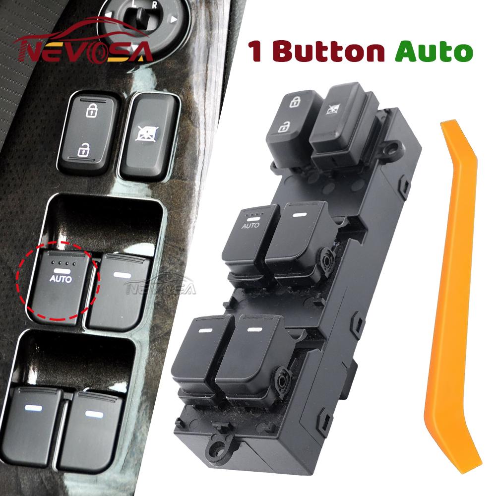

For Kia Optima K5 Soul 2011 2012 2013 Front Left Driver Master Power Window Control Switch Glass Button 93570-2T010 93570-2T000 1 AUTO (UP and Down)