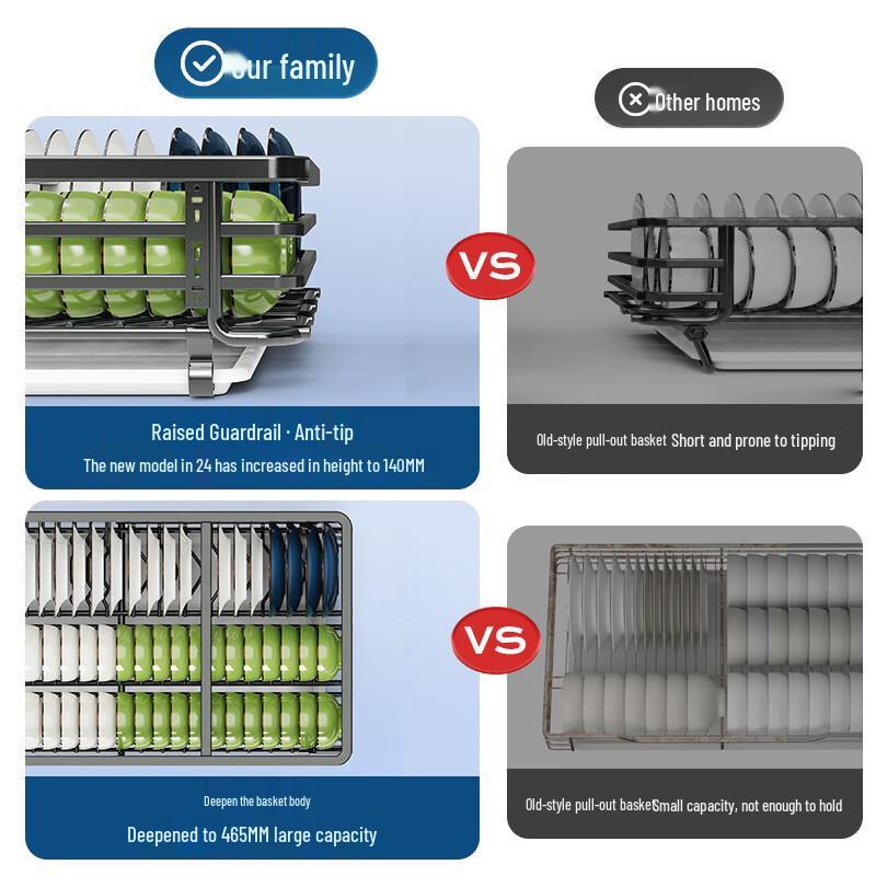 Handun 304 Stainless Steel Cabinet Storage Rack with Damping Rail