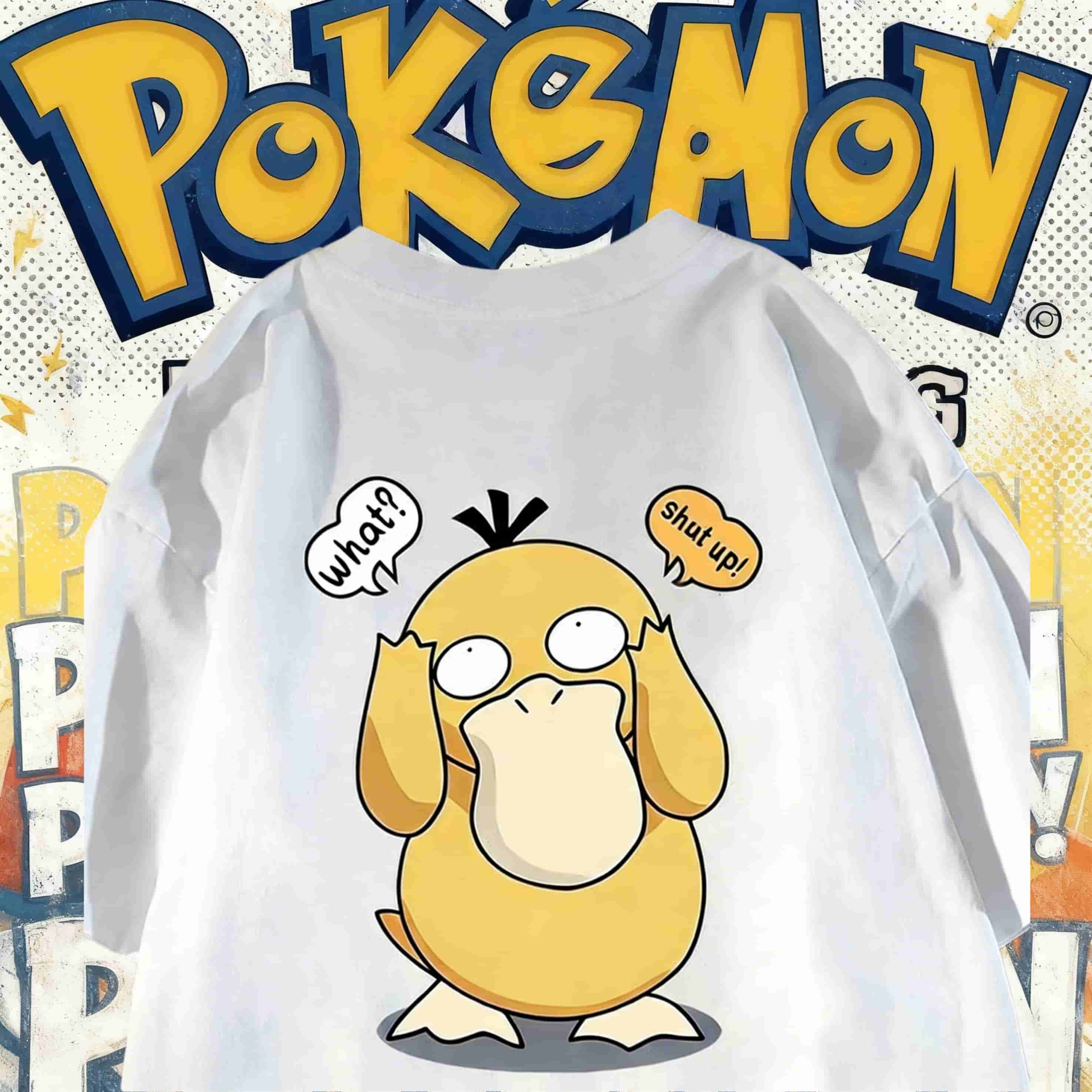 

2026 Fashion Y2k Psyduck Anime Parent-child T Shirt Man Women Cotton Short Sleeve Tee Streetwear Clothes Oversized Casual Top... S разноцветный