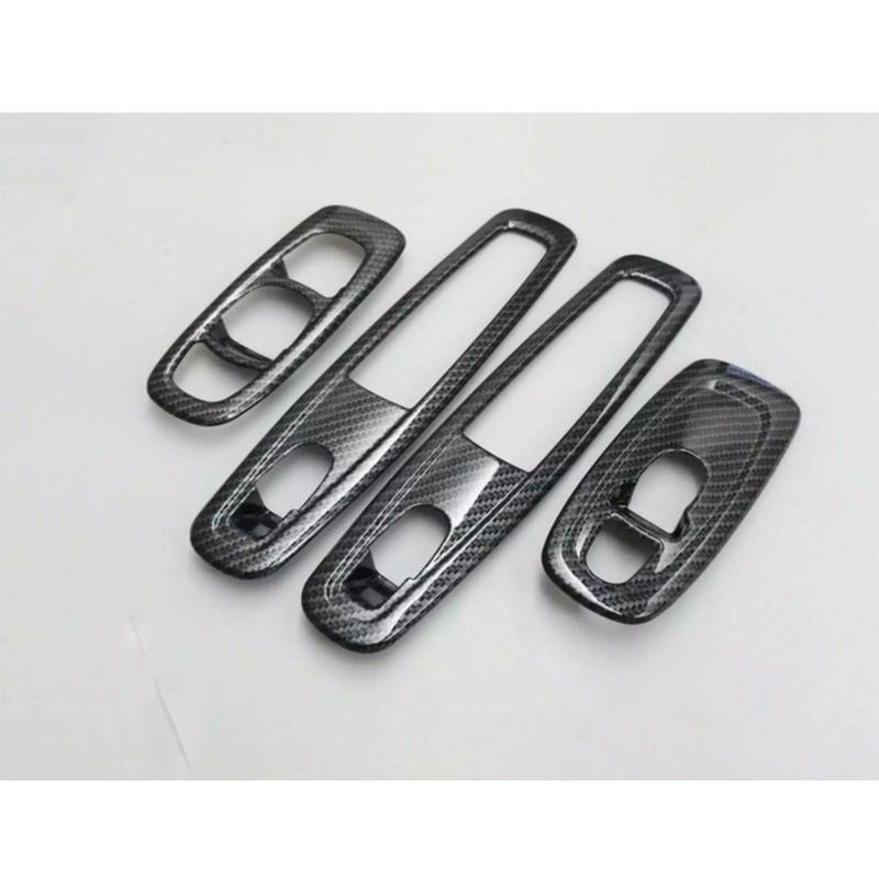Car Door Window Glass Inner Panel Armrest Lift Switch Button Trim Frame Molding 4PCs For Renault Kadjar 2016 2017 2018