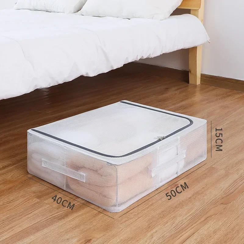 

30–90L PVC transparent under-bed storage box, dustproof waterproof drawer-type foldable organizer, high-capacity container
