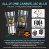 MAXGTRS 2x T20 7443 W21/5W Canbus 3157 LED Double Switchback Amber Dual Color Turn Signal Light T25 P27/7W Bulb 12V