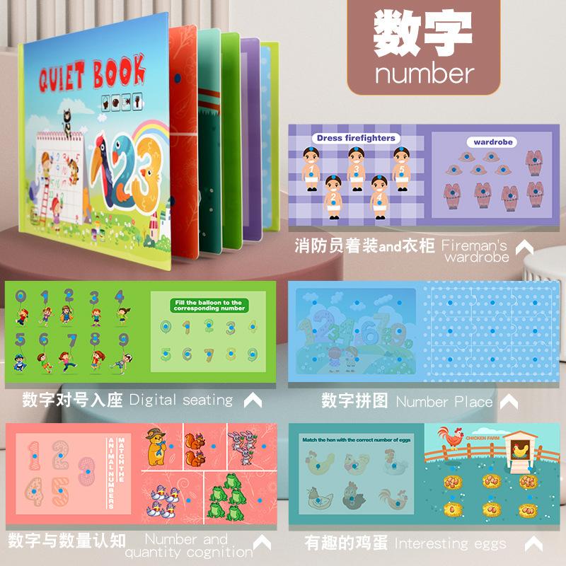 Moje první zaneprázdněná kniha Montessori pro batolata, 3letá senzorická vzdělávací kniha pro miminka, Quite Books, aktivitní tabule, vzdělávací hračka