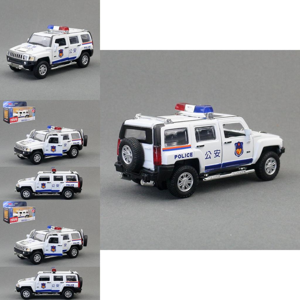 Legierung Automodell Hummer H3 Polizei-SUV mit Ton und Licht für Kinder zum Spielen