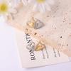 Two-Tone Rhinestone Heart Stud Earrings: Women's Sweet, Light Luxury, Electroplated, Gold & Silver, Colorfast.