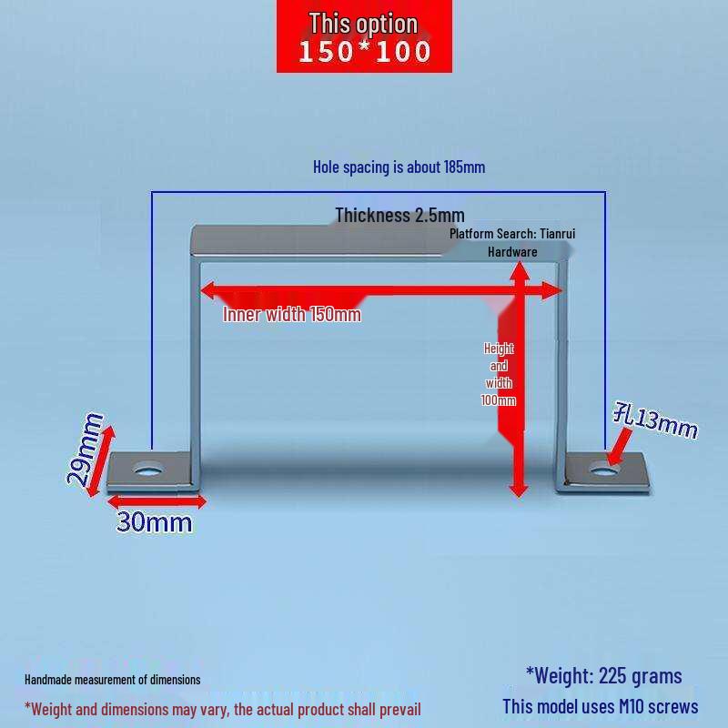 Square Tube C-Shaped Right-Angle Bracket U-Clamp Fixing Saddle