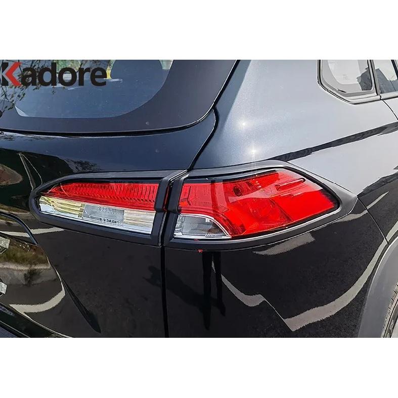 For Toyota Corolla Cross GR 2018-   2024 2025 Black Car Rear Tail Light Lamp Cover Trim Taillight Trims Accessories