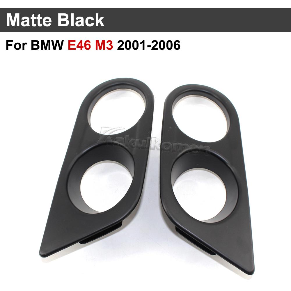 Carbon Fiber Fog Light Cover for BMW E46 M3 2001-2006 Glossy Black Fog Lights Grill Frame Surrounds Air Duct Fog Lamp Hood