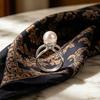 Faux Pearl Scarf Ring Silk Scarf Slide T-shirt Tie Clip Stylish Slide Ring