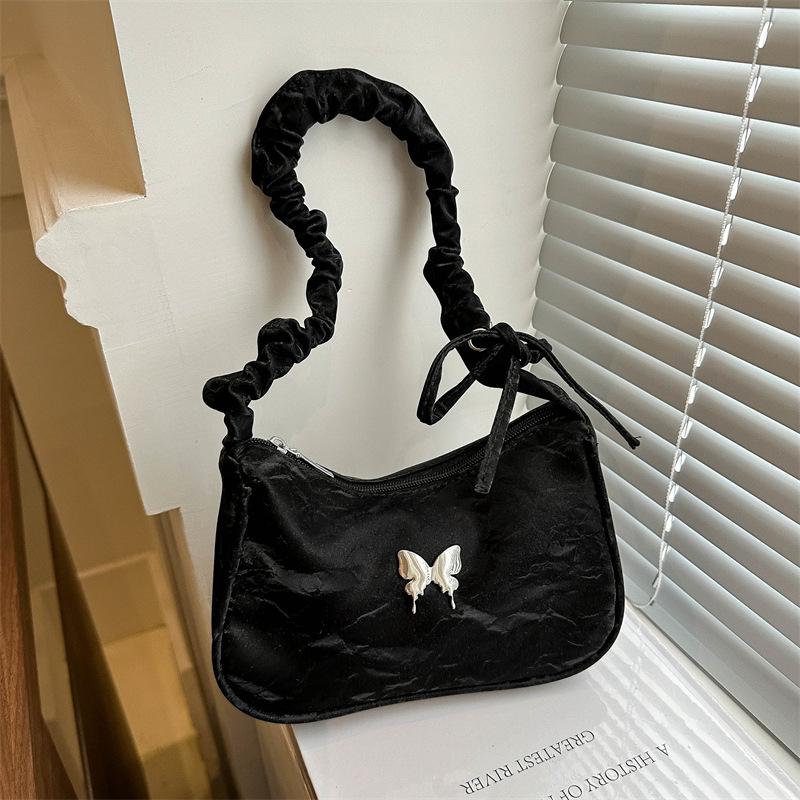 

2024 Butterfly Silver Textured Shoulder & Crossbody Bag for Women білий