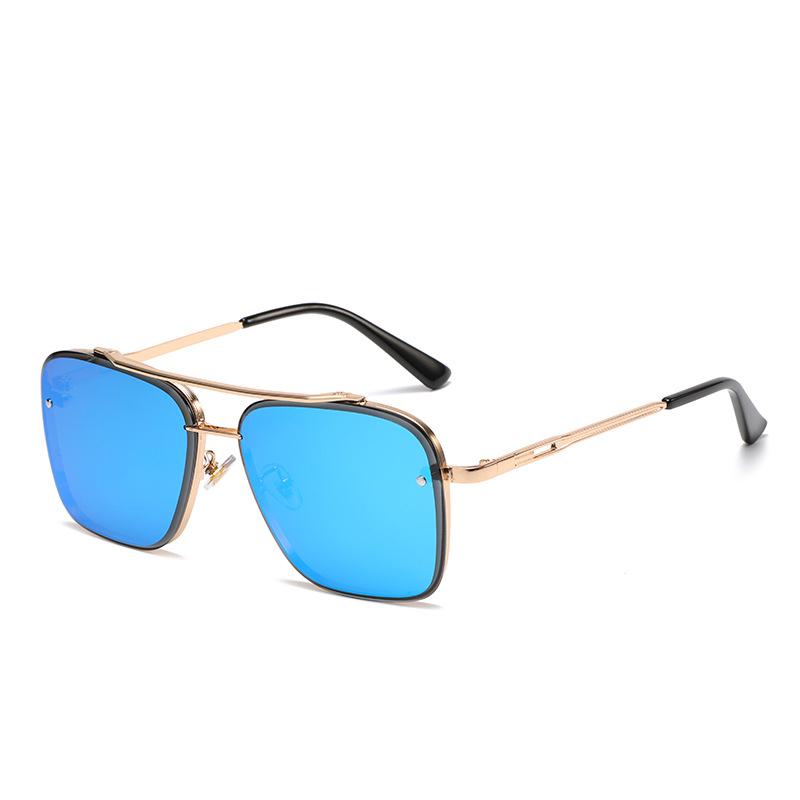 Sunglasses Men Stylish Gradient Big Frame Sun Glasses Women Classic Style Square Metal Shades Eye Wear Classic Gafas Oculos De Sol UV400 Protection