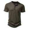 Henley-Kragen Sommer Herren Casual Einfarbig Kurzarm T-Shirt für Männer Polo Herren Baumwolle Herren T-Shirts