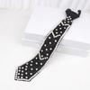 Elegant Rhinestone Pearls Tie Black Korean Style Hand-beaded Long Necktie Collares Geometric Decoration Shirt Tie Women