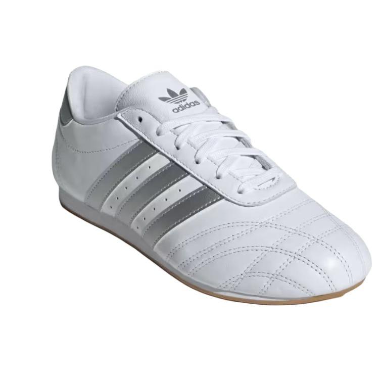 adidas Taekwondo Schnürschuhe Weiß Silber Metallic Gummi Damen Sneaker Wolkenweiß JS1192