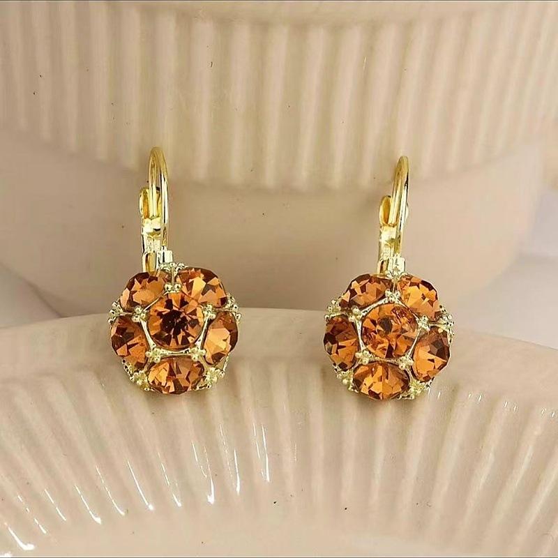 New Trendy Purple Crystal Earrings Temperament Small Exquisite Stud Earrings High Sense Fashion Earrings Women