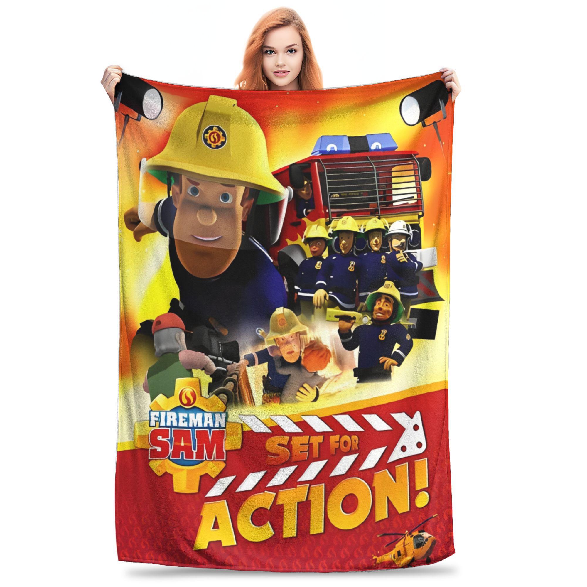 Fireman Sam Blanket Multiple Sizes Super Soft and Warm Throw Blankets for Sofa Couch and Bed 130x150cm