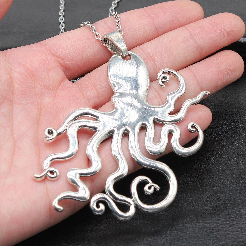 45cm Or 70cm Long Chain Necklace Marine Life Octopus Wedding Jewelry Findings QN048