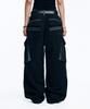 EASY NO EASY Peach Cotton Cargo Pants - Black